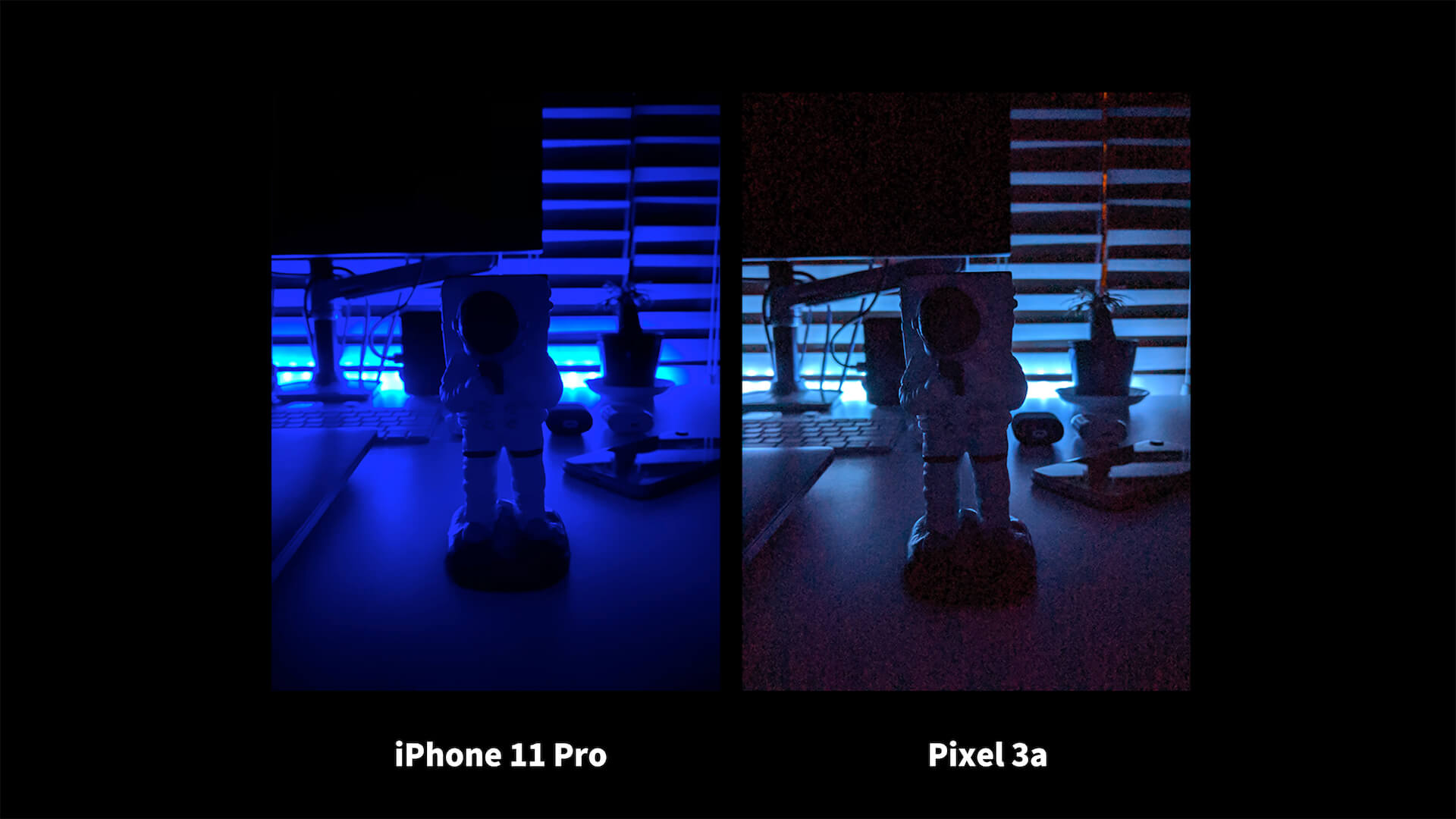 iPhone 11 Pro Pixel 3a ナイトモード 比較 ブルーライト