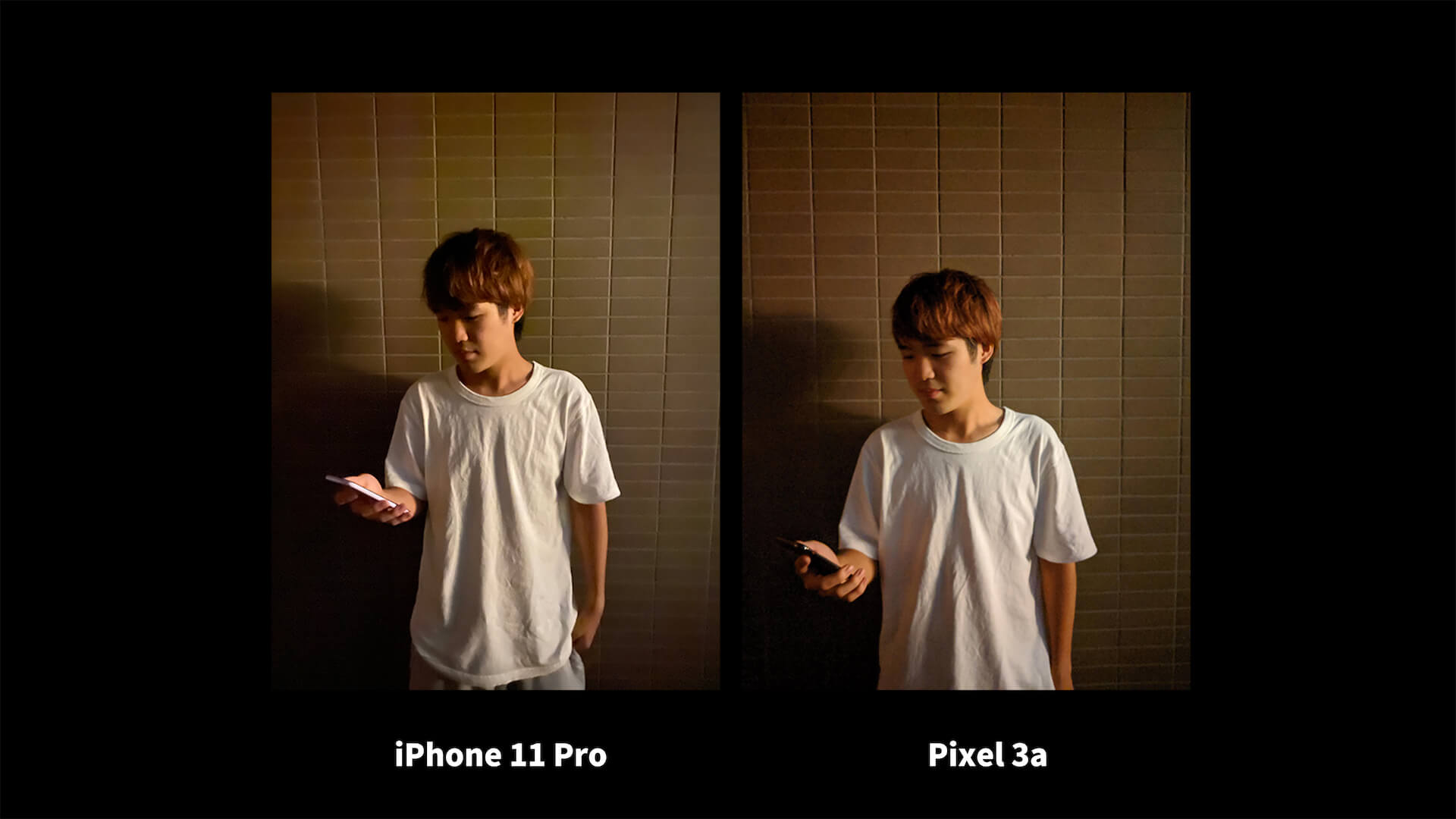 iPhone 11 Pro Pixel 3a ナイトモード 比較 人物